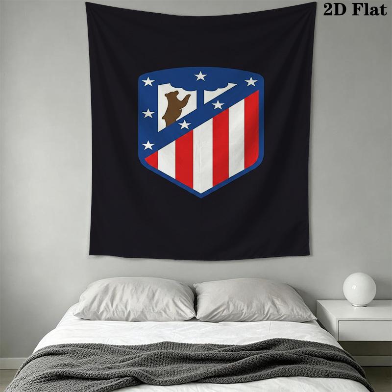 Atltico De Madrid Crest Wallpaper Bedding 1 Duvet Cover 2 Pillowcase Without Core Bedding Set Christmas Birthday Gift