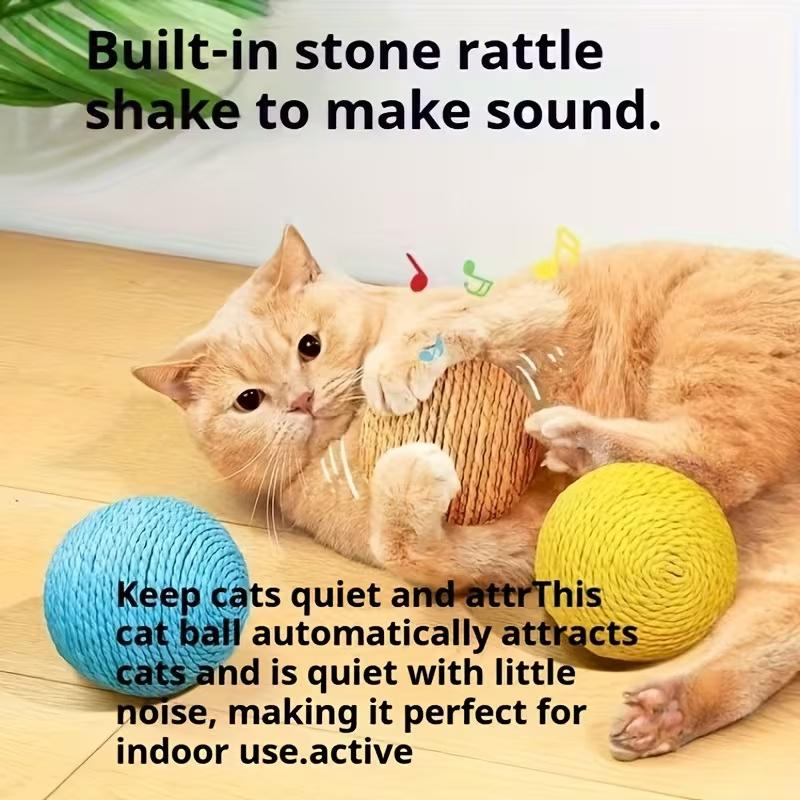 Jianma Cat Toy Ball Cat Toys Bite Resistant and Wear-resistant Cat Sisal Ball Pet Accessories Natural Sisal Material Gift