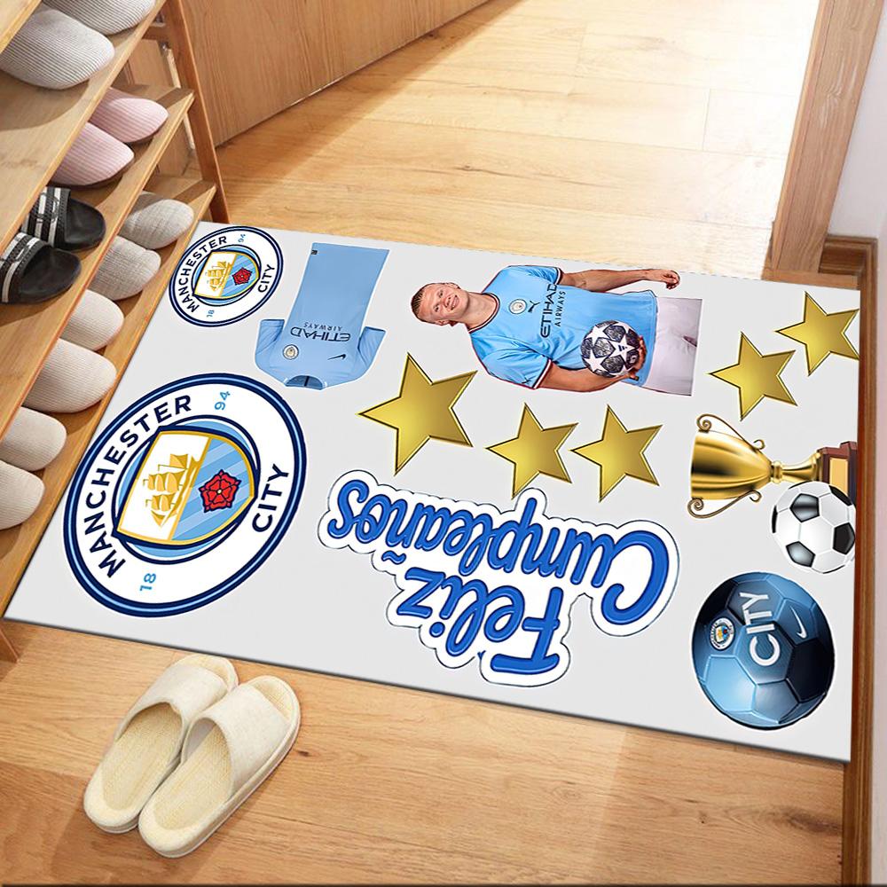 Manchester City Floor Rug Office Rug Suitable For Hallway Decorate Room Kitchen Foyer Antislip Carpet Anime Office Decor