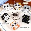 7Pcs Cute Cartoon Cat Pp Clip Acrylic Double-Sided High-Definition Pattern Paper Clip Stationery Supplies