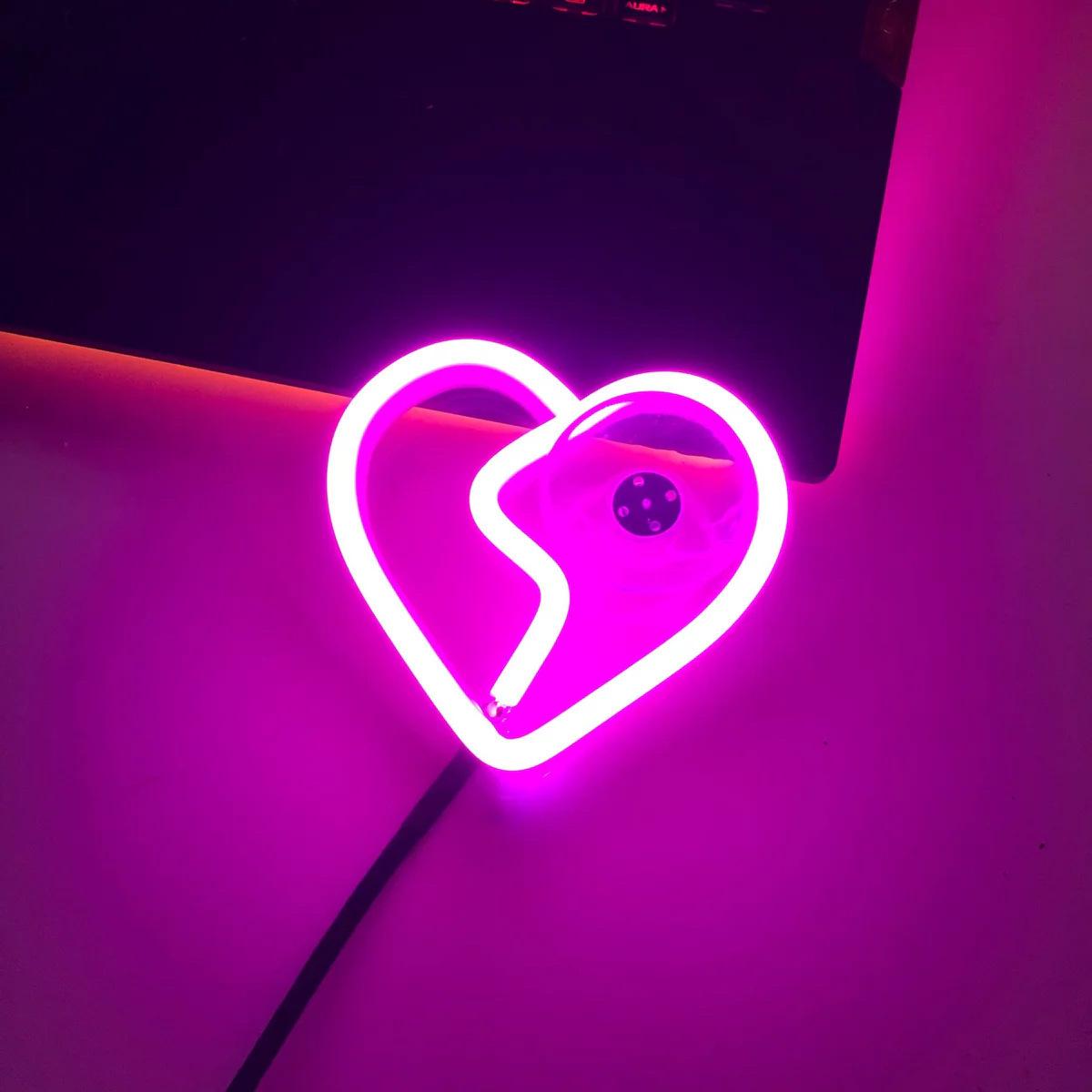 

Неоновая наклейка с подсветкой в форме сердца для окон автомобиля Battery Version (Manual, Button Cell)