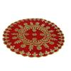 @ Indian Traditional Velvet Red Color Round Shape Chowki Assan For Pooja Zr770-60%Off