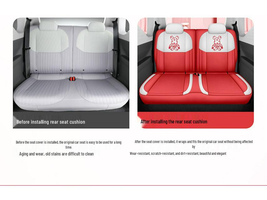 Panda MINI Car Seat Cover: Cartoon Full-Coverage Seat Cushion