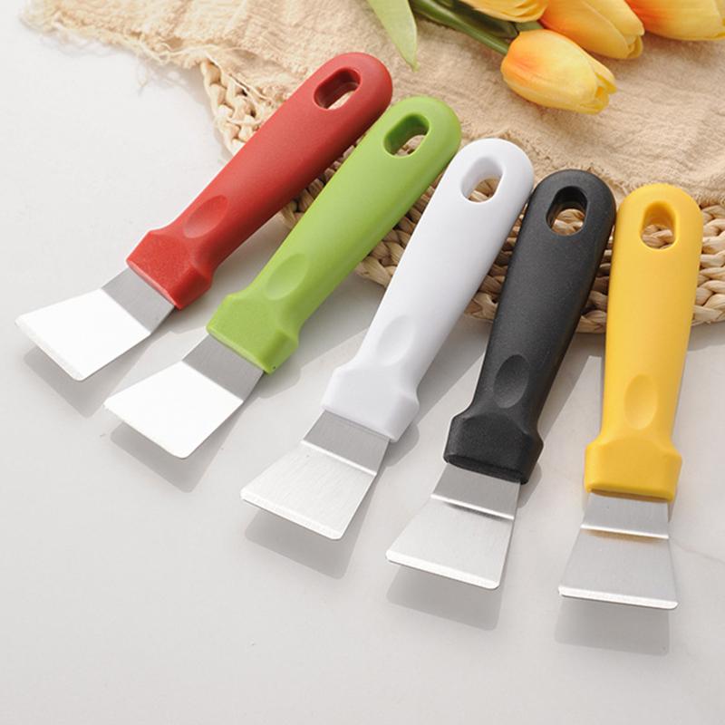 1Pc Multifunction Squeegees Small Scraper Shovel Oil Cleaning Tool Stainless Steel Blade Grill Slant Edge Scraper Fridge Ice Scraper
