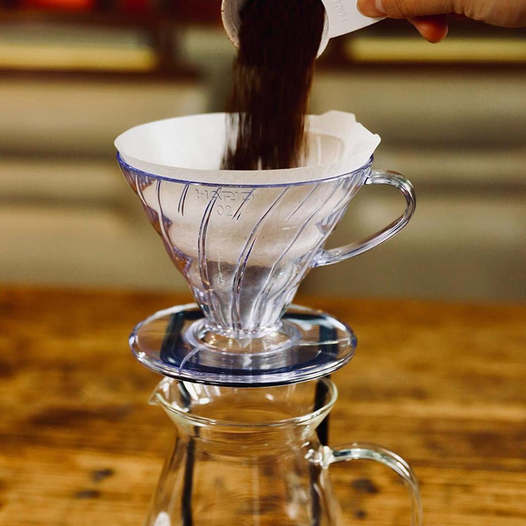 HARIO V60 Heat-Resistant Resin Pour-Over Coffee Filter Cup, Coffee Filter, Pour-Over Coffee Filter Mesh, Size 02
