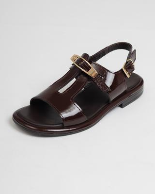 Women's Sandals 201265 36 Brown Patent Leather