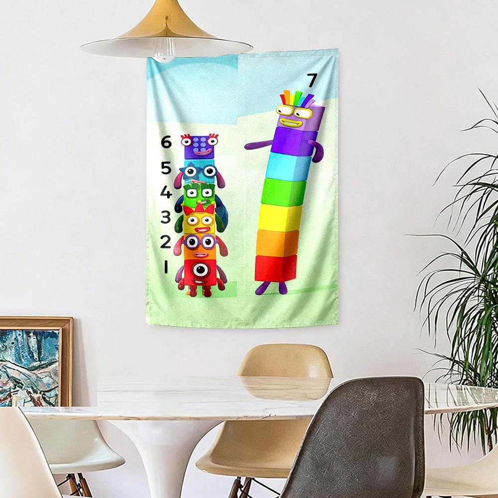 Numberblocks Wall Decor Tapestry Art For Pet Memorial Birthdaywedding Party Backdrop Family Gift
