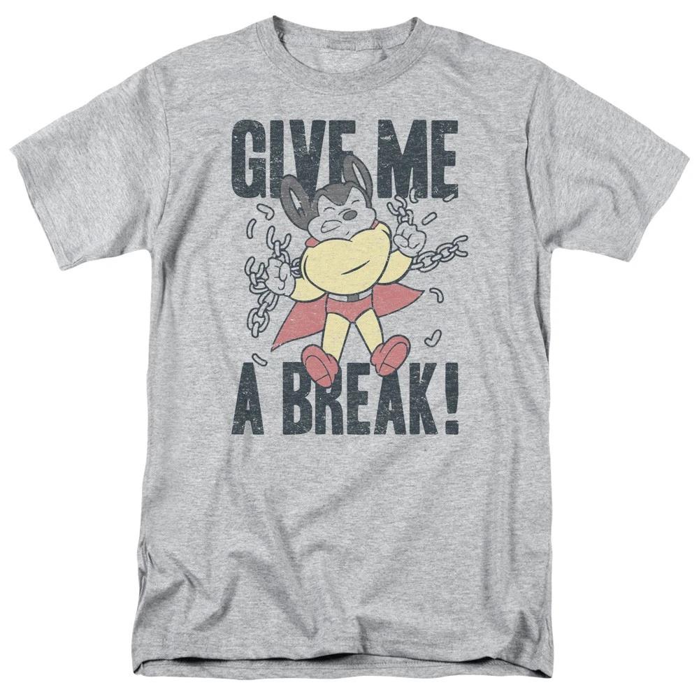Mighty Mouse - Give Me A Break -  Unisex Short Sleeve Children s T-shirt - Gray 130