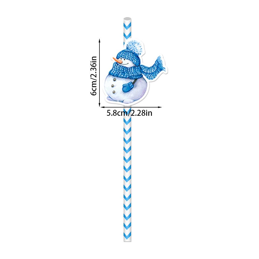 New Styles, Christmas, Cartoon Snowman, Plugins, Party Decorations, Beverage Straws, Disposable Paper Straws, Decorative Items