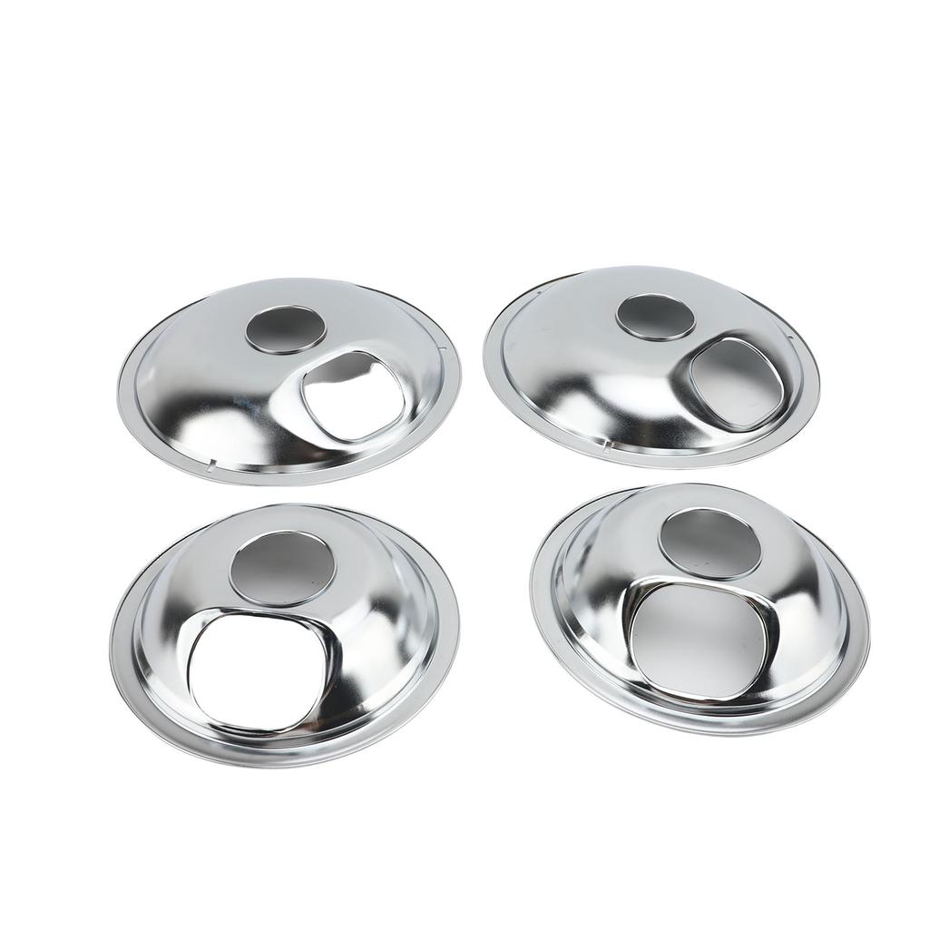 4PCS Chrome Drip Pans Iron Plated Chrome 6in 8in Cooktop Range Replacement Drip Pans Round Dishwasher Safe