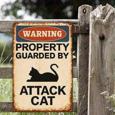 Einzelnes Schwarzes Katze Warnschild Metallkunstkarte Spaß Wanddeko für Zuhause Garten Hof Garage Man Cave Verschiedene Räume