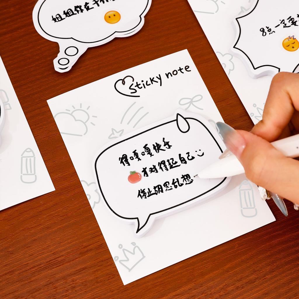 30 Pagine Coreano Carino Scatola di Dialogo Blocco Note Bianco Semplice Stile a Linee Studente Appunti Ufficio Scuola Cancelleria Carta per Messaggi