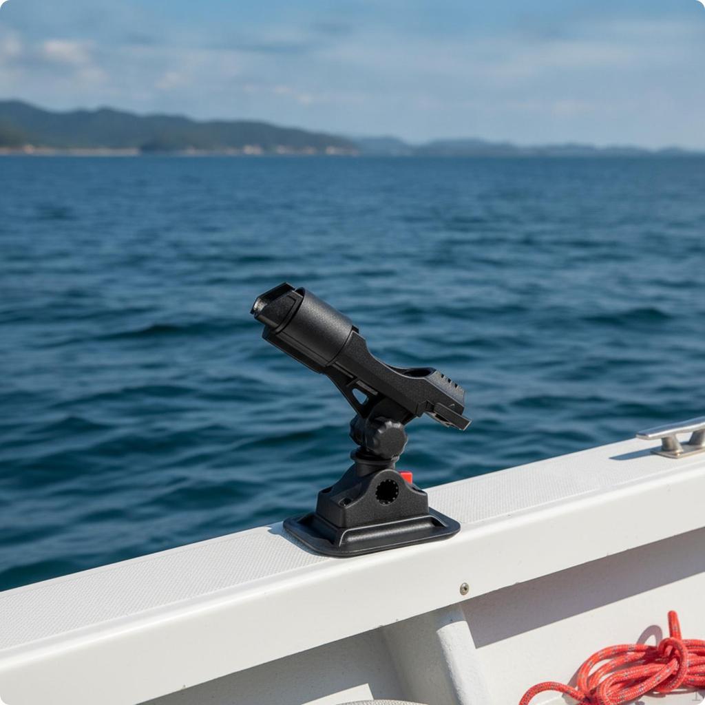 Rod Holder with Rotating Joint Adjustable Boat Hardware for Anglers, Kayak Adj Swivel