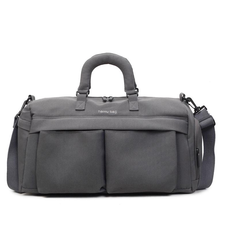 New solid color simple sports fitness bag large capacity casual swimming training bag short dry and wet separation travel bag