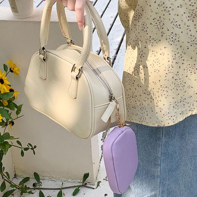 Mini Pu Keychain Coin Purse Lipstick Pouch Makeup Storage Earphone Storage Bag Wallet Korean Style Bag Pendant Accessories