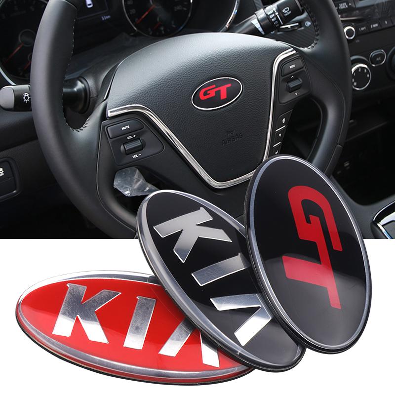 1pc Aluminum Car Steering Wheel Center Emblem Sticker For KIA Rio Ceed Sportage Cerato Soul Sorento Picanto Interior Decoration