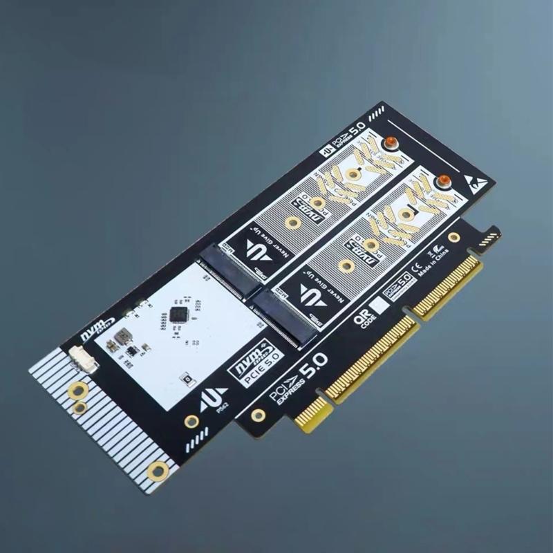 PCIe 5.0 to M.2 NVMe Adapter Card PCIE X8/X16 to M.2 Coverter Expansion Card Support for 2230 2242 2260 2280