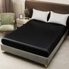 Fitted Bed Sheet For Double Beds Satin Silky Bed Cover For Summer Single/Queen/King Ice Cooling Bed Fitted Sheets 1Pc Black