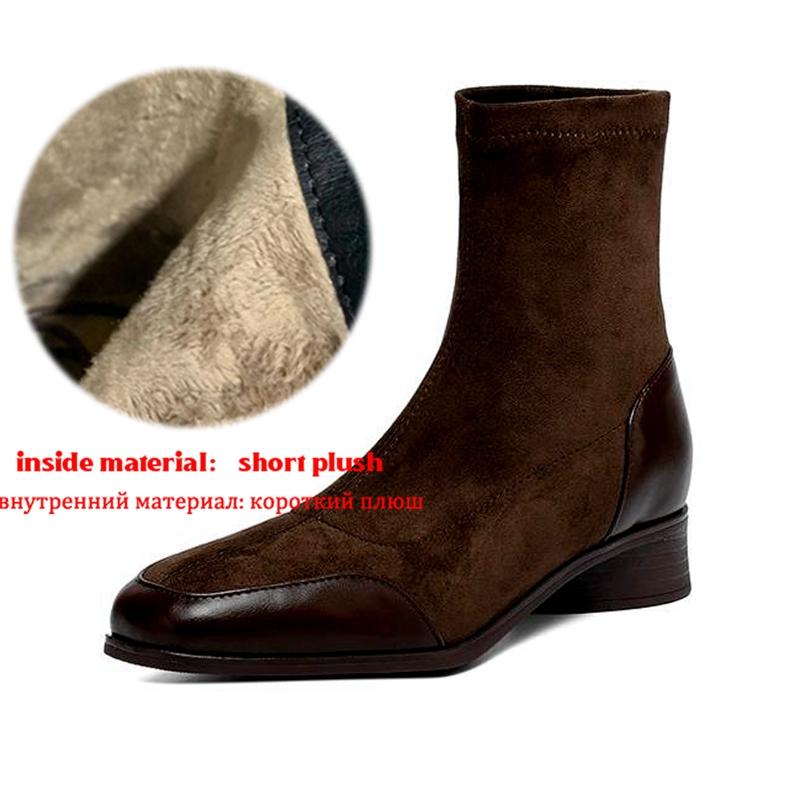 

Krazing Pot Флок Зимние Квадратный Носок Современный Размер 33 Ботинки Размер 43 Средний Каблук Молния Женские Ботильоны 43