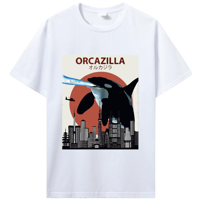 Hot Sale Fashion Cotton Tshirt Orcazilla Funny Killer Whale Tshirt Orca Lovers Gift Men Oneck Funny Tee Shirt