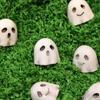 20 Pcs Halloween Miniature Ghost Figurine Cute Tiny Resin White Ghost Statue for Garden Bonsai Sand Table Decoration