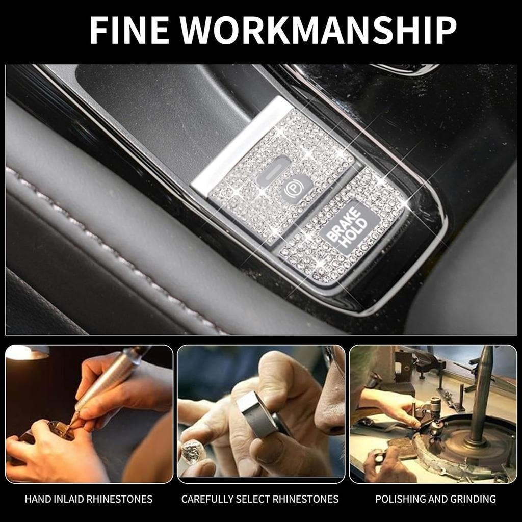 Bling Crystal Car Interior Accessories Sticker Fits for Honda Accord 2024-2025(Silver 8)