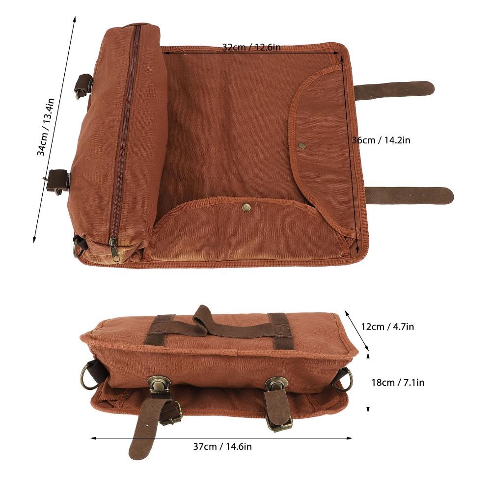 Canvas Leather Bartender Tool Bag Multiple Storage Compartments Roll-Up Design Travel Bartender Kit Bag Adjustable Strap