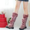 Fashion 2025 Cute Hairball Women's Comfort Fluffy Boots Suede Stitching Knee Length Winter Warm Snow Boots Classic Vintage Ladies Shoes
