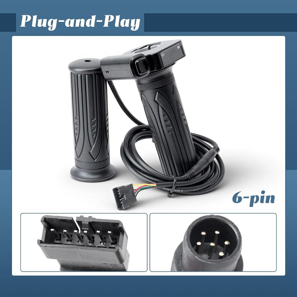 48V Throttle Display Accelerator Grip Replacement for Jetson Haze Folding EBike for DYU Y16 Electric Bicycle, with Cruise Control Function Key and