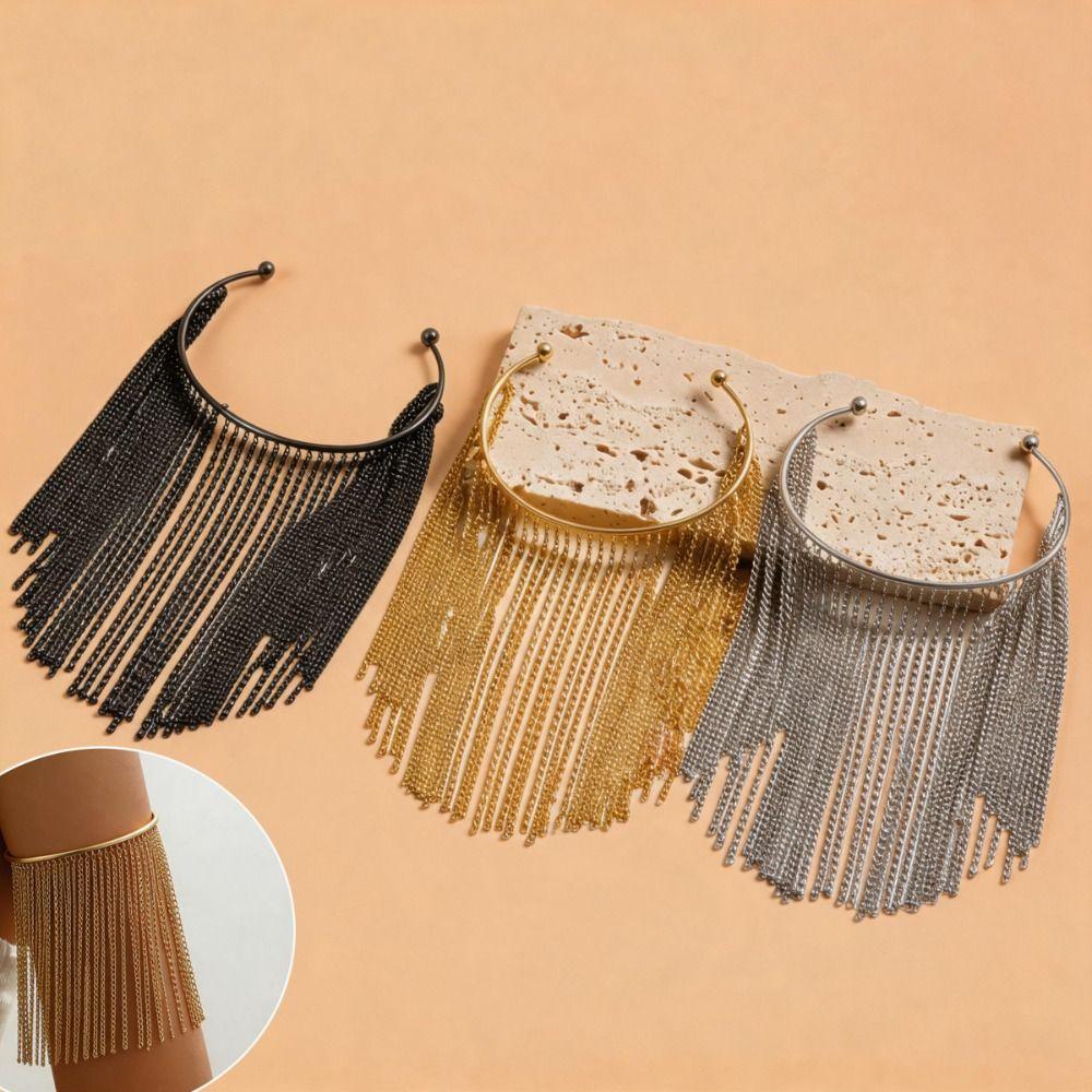 Adjustable Alloy Arm Cuff Bracelet Exquisite Design Fringe Arm Cuff Body Chain Party Wear
