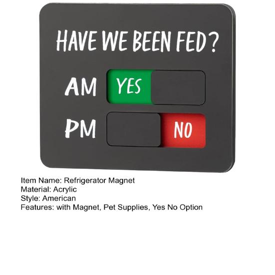 Semn Memento Hranire Animale de Companie cu Magnet Diagramă Hranire Câine Pisică cu Tracker AM/PM Am Hrănit Da Nu Panou Glisant Zilnic Hrană Animale de Companie Magnet Frigider