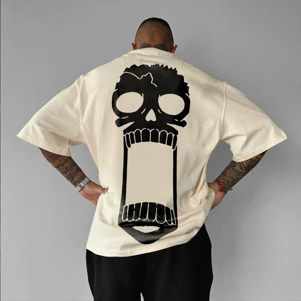 

One Piece Men s T-shirt Brook Summer and Autumn Japanese Anime Boy Children s Short-sleeved Retro Loose Parent-Child Outfit L