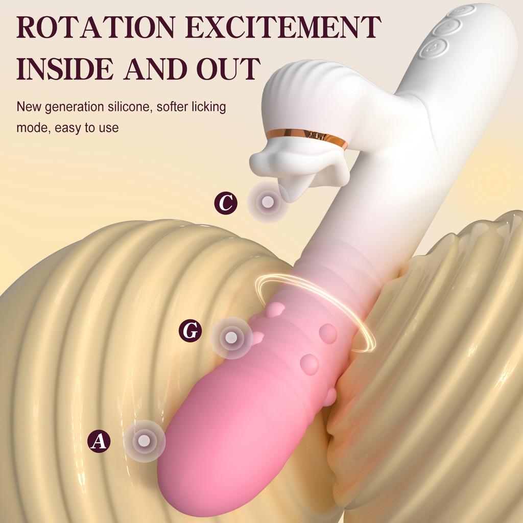 Automatic Thrusting Vibrator for Women - 3-in-1 Clit & G-Spot Stimulator with Vibration Modes, Rechargeable Adult Sex Toy