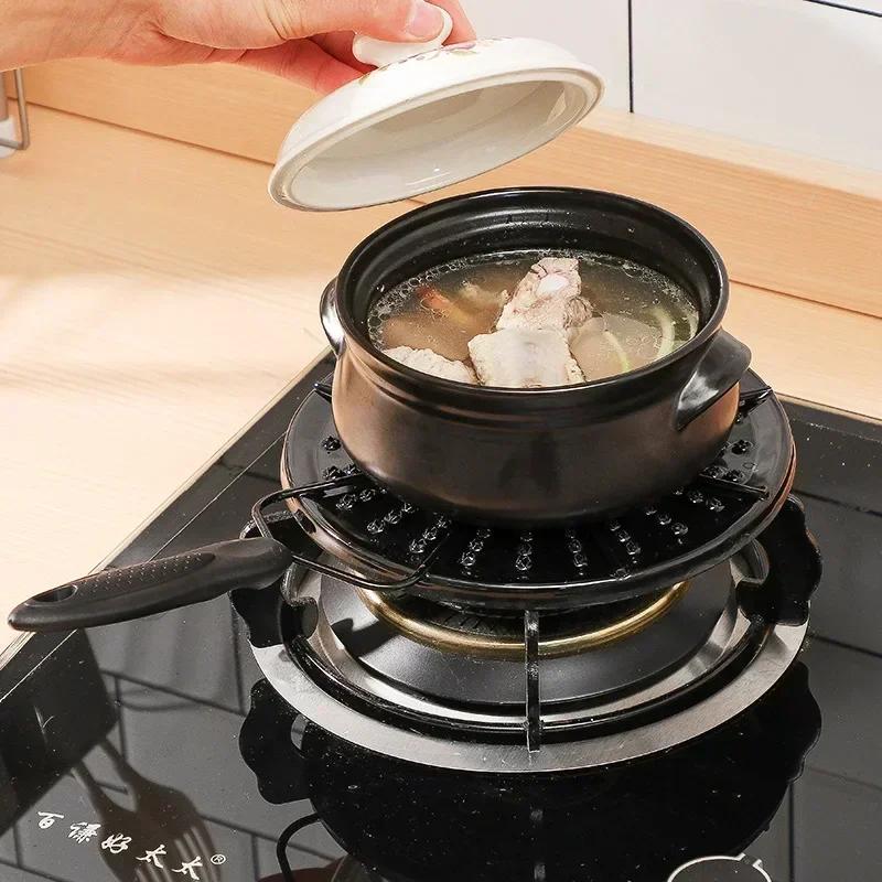 Stainless Steel Pot Holder Heat Conduction Plate for Gas Cooker Non-Slip Radiator Hot Milk Coffee Home Use Home Kitchen