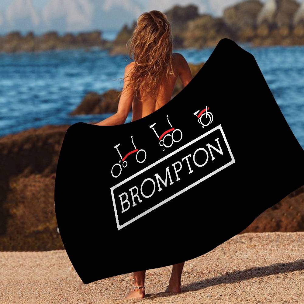 Brompton Logo Microfiber Beach Towel Absorbent Quick Dry Soft Yoga Swimming Resort Mountain Climbing Towel