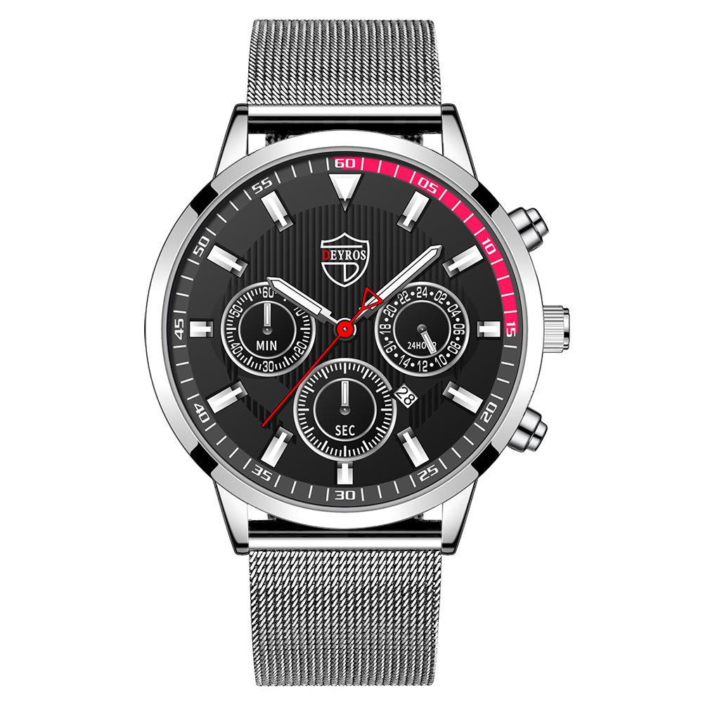 Milan Mesh Belt Watch Men'S Trend Fashion Calendar Luminous Quartz Watch