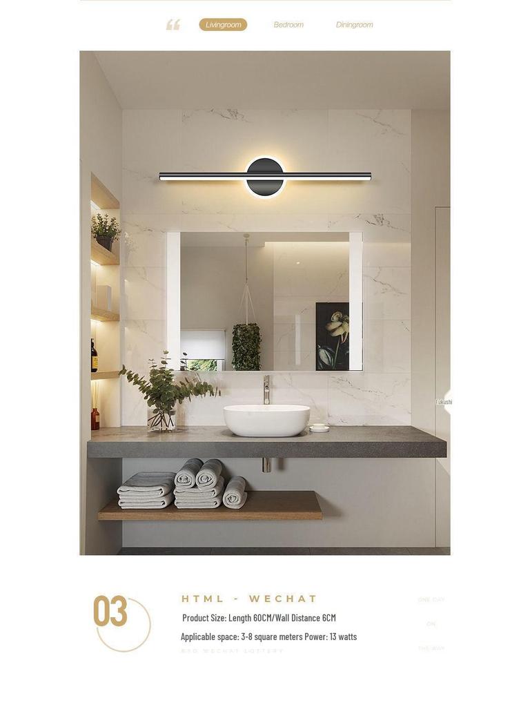 Modern Minimalist LED Wall and Vanity Light for Bath, Bedroom, or Dressing Table
