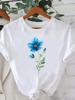 (Asian Size) T Shirt Tee Feather Trend Cute Top Clothing Fashion Women Casual Printed Lady Female Graphic  Short Sleeve T-shirts