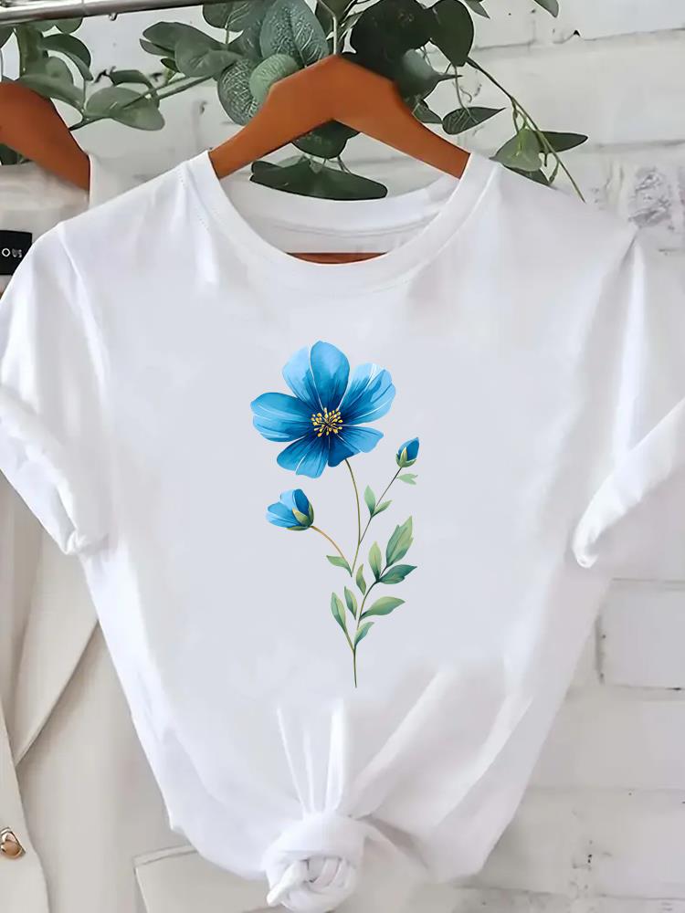 (Asian Size) T Shirt Tee Feather Trend Cute Top Clothing Fashion Women Casual Printed Lady Female Graphic  Short Sleeve T-shirts