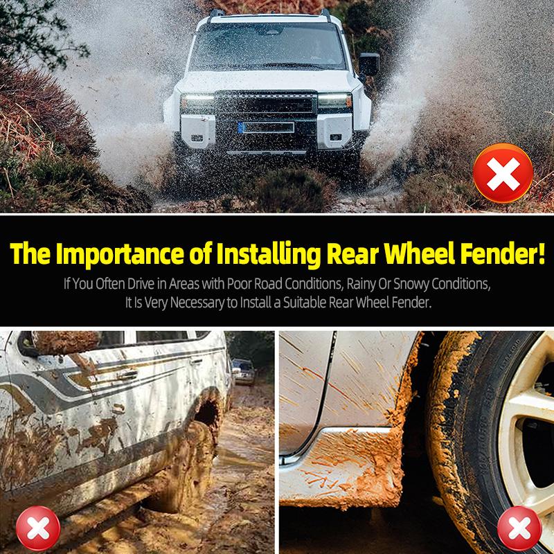 For Toyota 2024 2025 2026 Land Cruiser 250 Prado LC250 Rear Mud Flaps Plastic Anti-Splash Accessories Mudguards Upgrade Parts