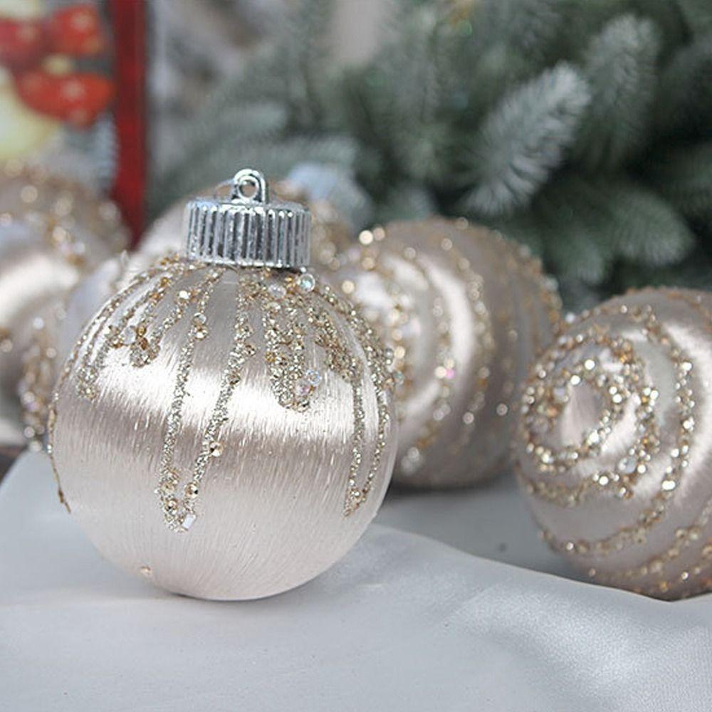 9pcs 8cm Hand-painted Ball Ornament Round Christmas Tree Hanging Ball  New Year