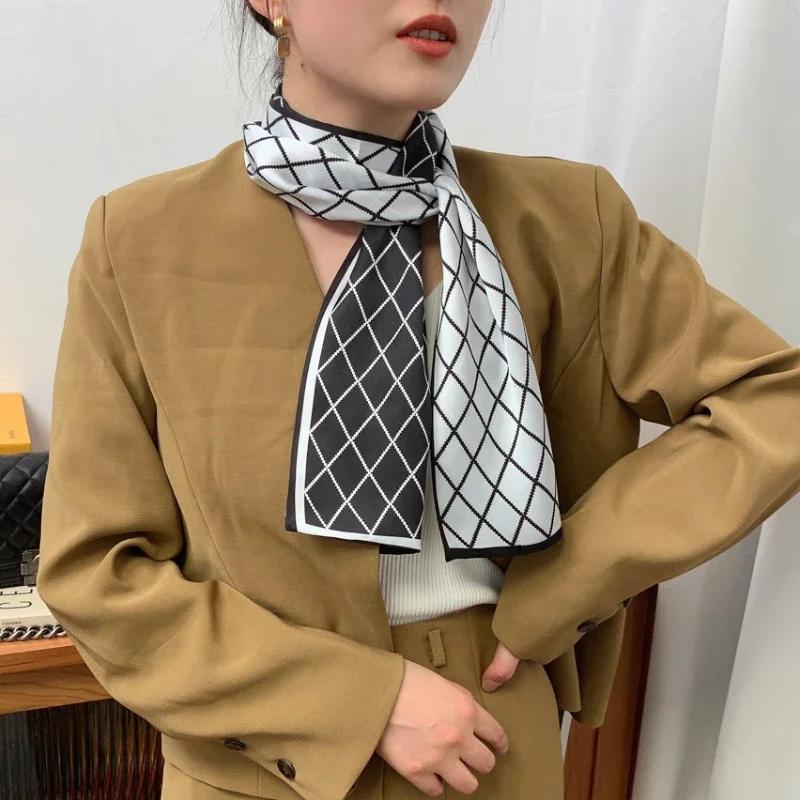 17*150cm Ribbon Silk Scarfs Female Luxury Design Hair Band Skinny Scarf Neck Ties Women Bag Scarves Neckerchief Foulard Lady