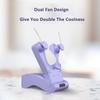 New Double Head Fans Mute Handheld Small Fan Portable Creative Mini Three Speed Adjustable Solid Color USB Charging Folding Fan
