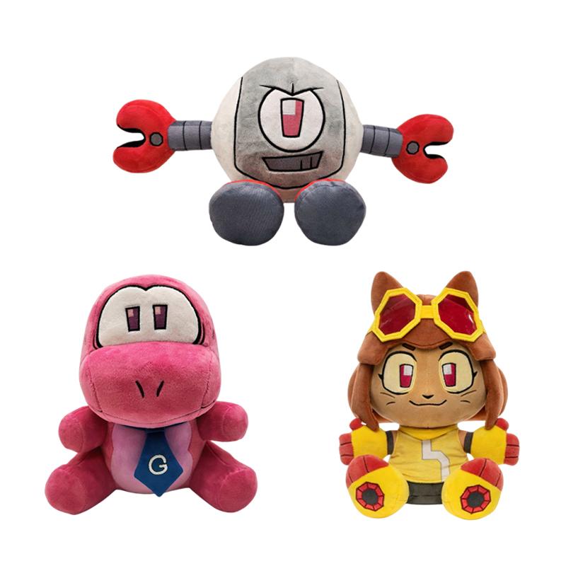 New Anime Gameoverse Plush Cute Game Completion Pink Dinosaur Grey Robot Stuffed Doll Toy Anime Merchandise Plush Toy Gifts