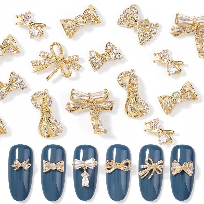 

5 шт., 3D металлические цирконовые украшения для ногтей, японский жемчуг, кулон, украшения, высокое качество, хрустальный маникюр, бриллиантовые подвески