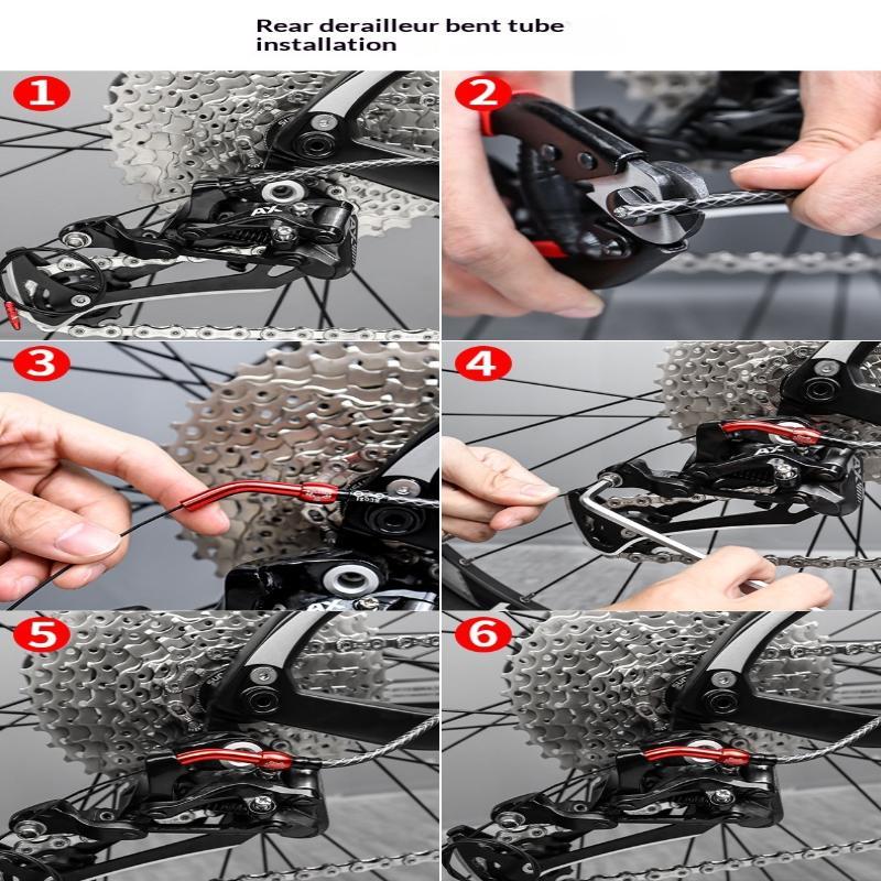 Universal Fit Aluminium Alloy Bike V Brake Cable Guide Pipe Wear Resistant Bend Hose Tube for All Kinds of Bicycles Repair