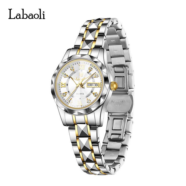 La Baoli Women's Waterproof Casual Steel Band Wristwatch - Model LA842