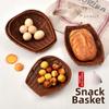 Retro Woven Imitation Rattan Fruit Plate  Wedding Candy Flower Storage