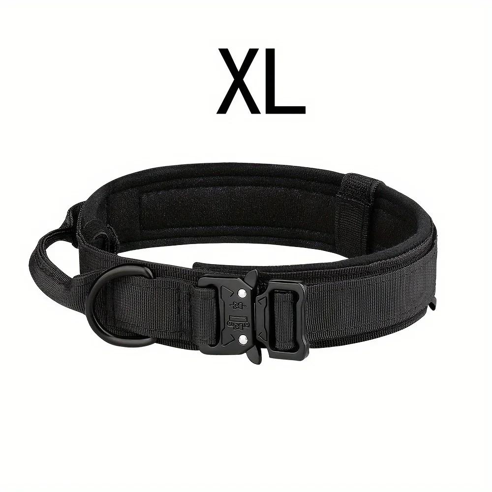 Tactical Hunting Dog Collar Traction Rope Zinc Alloy Imitation Nylon Velcro Adjustable in Size Hunt Accessories