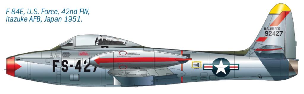 Italeri Scale American Thunderjet Plastic Model Kit IT1321 1/72 F-84G (Airplane)
